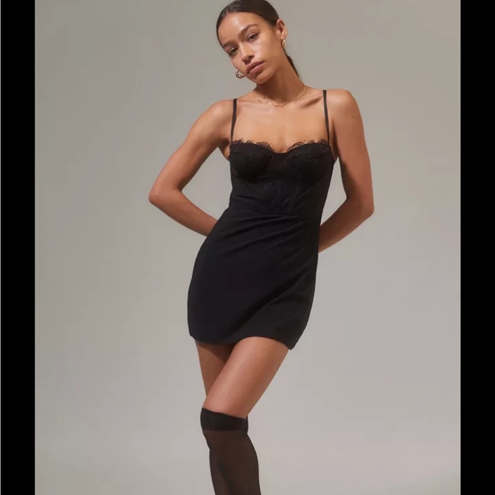 Urban Outfitters Modern Love Bustier Mini Dress- Black- Size medium!